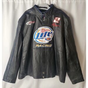 NEW Rusty Wallace Mens Size 2XL Embroidered Last Call NASCAR‎ Leather Jacket